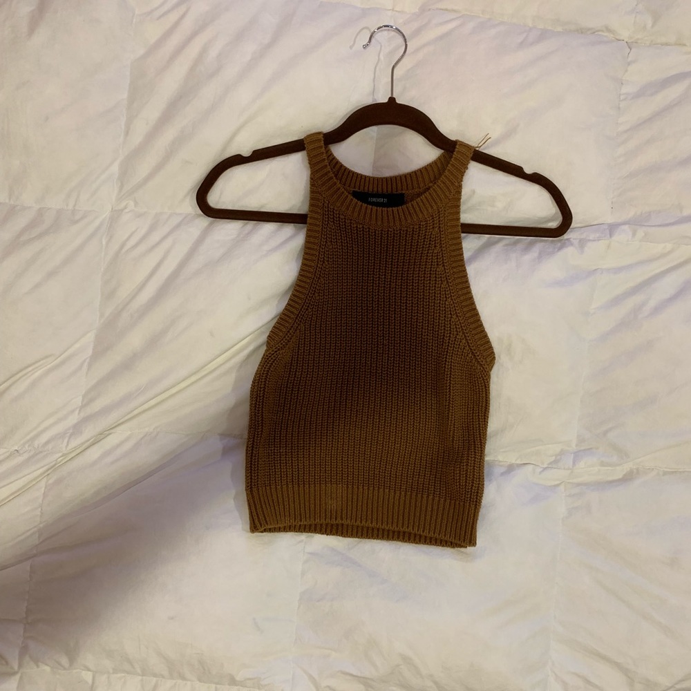 Brown sweater tank top